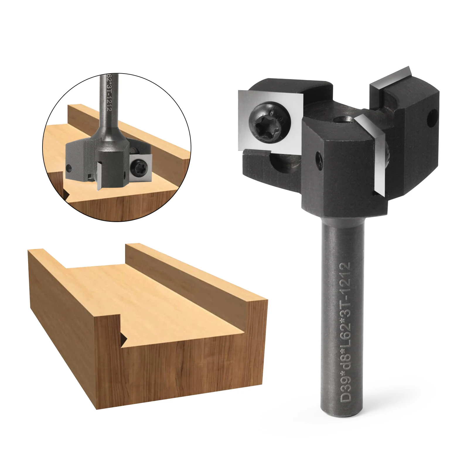 Woodworking Nc - 3-Flute Wood Planer Bit 33/37/39/50.8/61mm Cutting