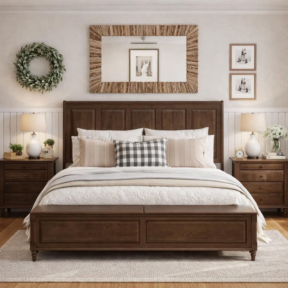Tall King Size Bed e, armhouse - Woodworking Box บทวิจารณ์และราคา