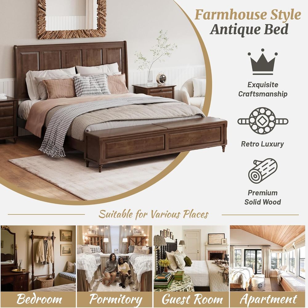 Tall King Size Bed e, armhouse - Woodworking Box บทวิจารณ์และราคา