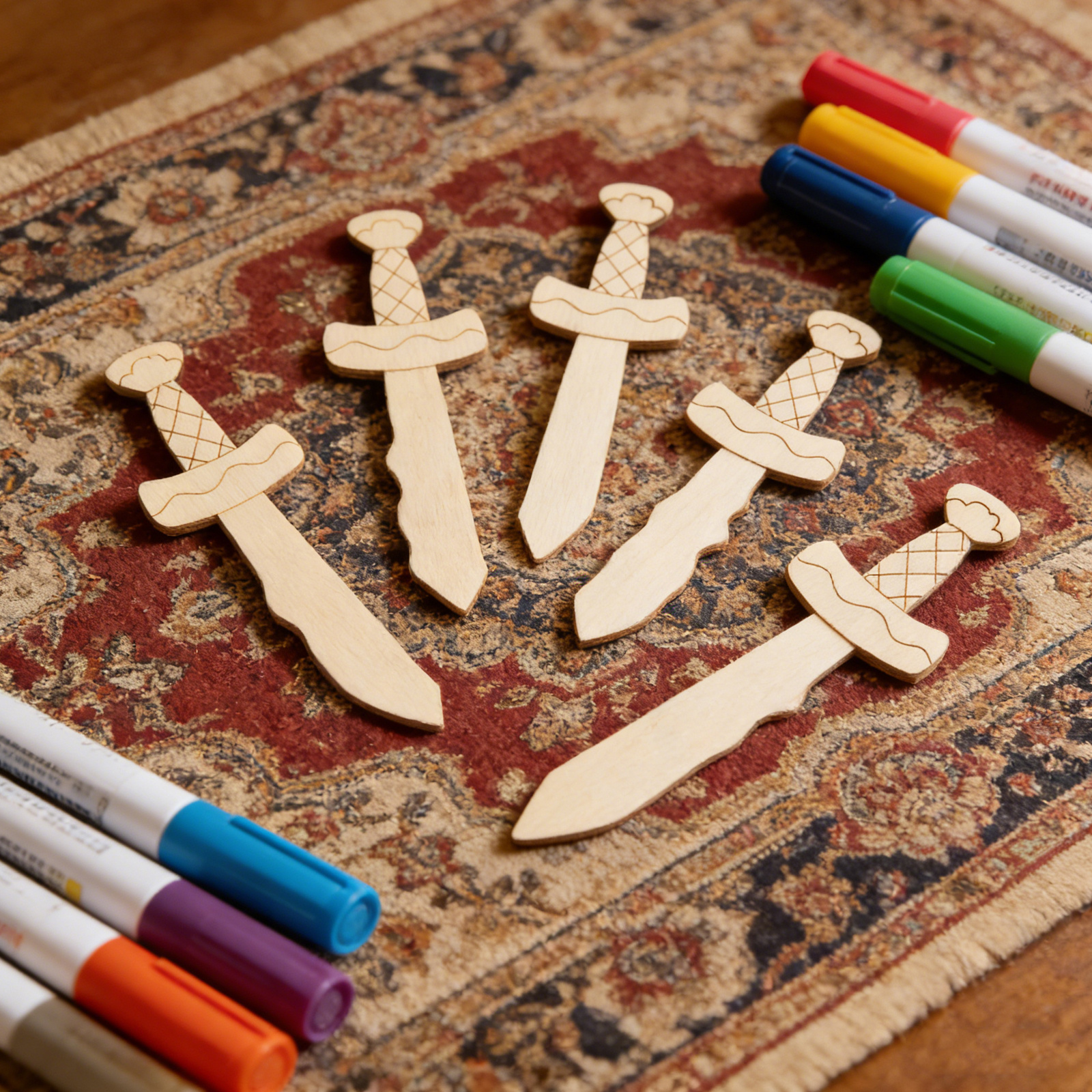 20Pcs Unfinished Wooden Swords - Woodworking Crafts บทวิจารณ์และราคา
