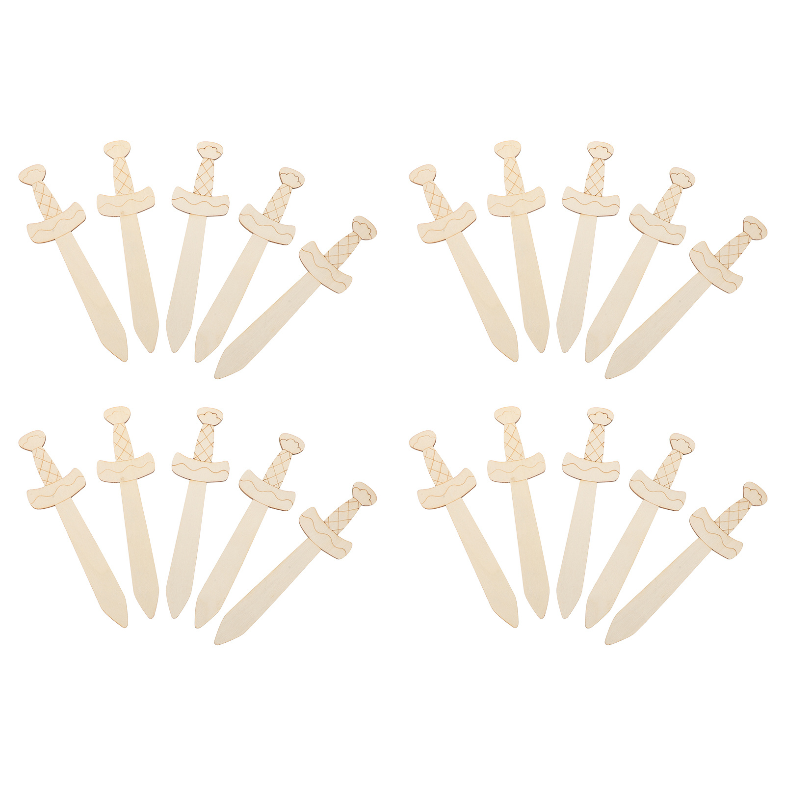 20Pcs Unfinished Wooden Swords - Woodworking Crafts บทวิจารณ์และราคา