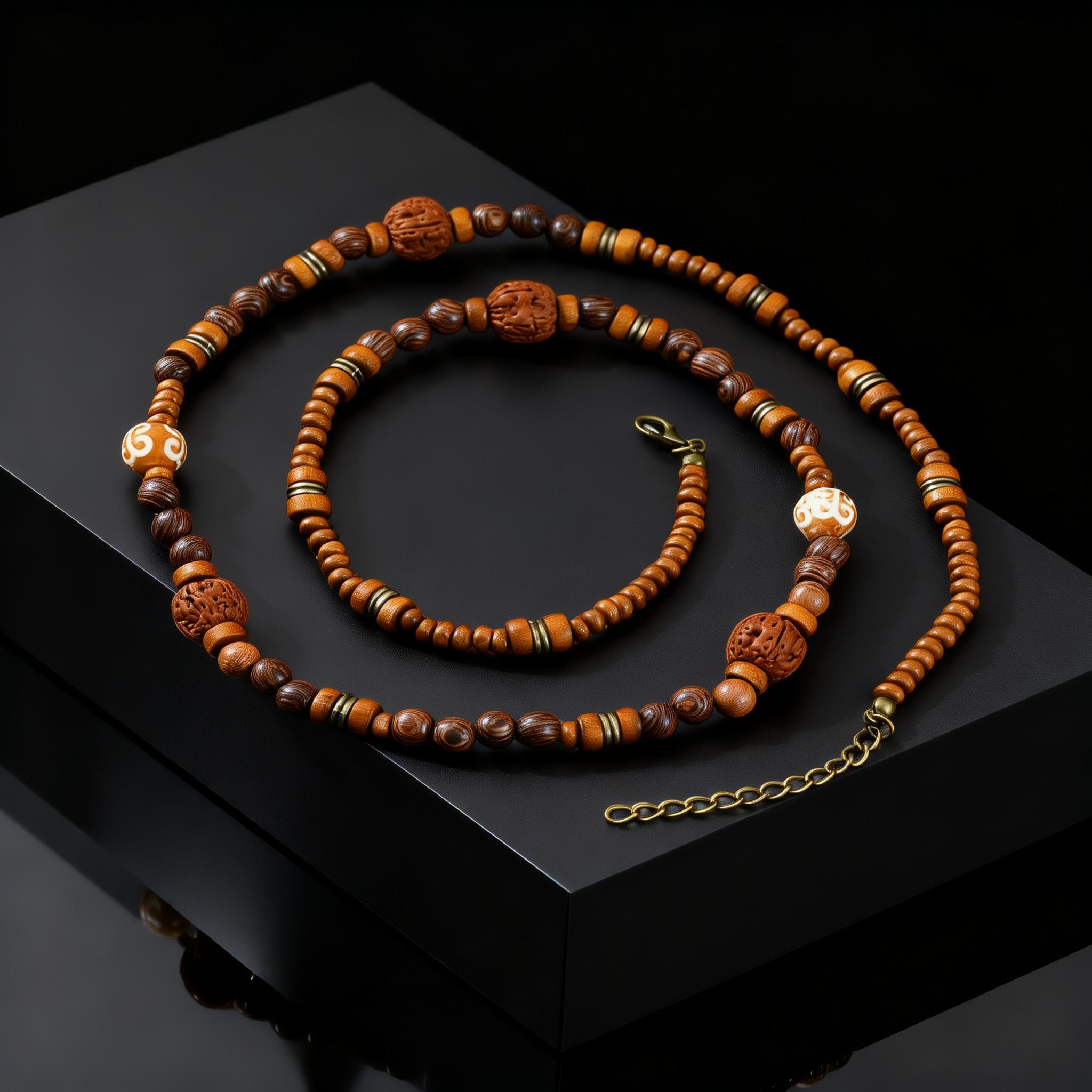 Fashion Walnut Wood Bead Neckl - Woodworking Nc บทวิจารณ์และราคา