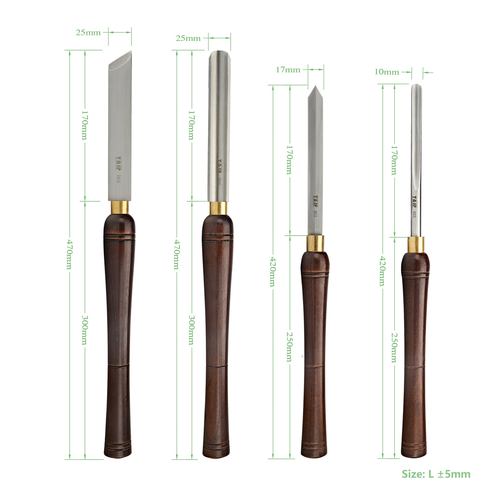 TASP 4pcs HSS Woodturning Chis - Skew Chisel Wood บทวิจารณ์และราคา