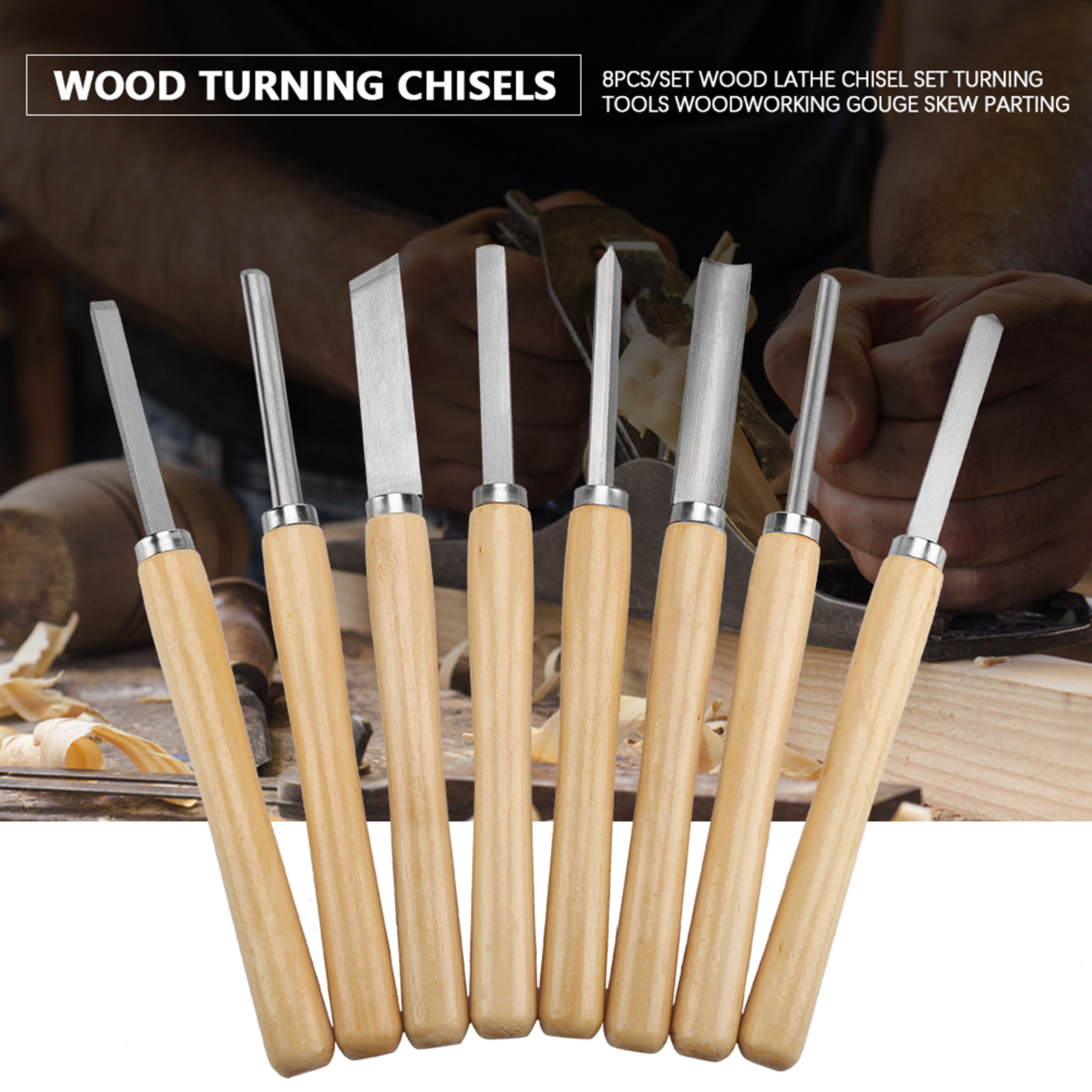 【Sale】8PCS/set Wood Lathe Chis - Skew Chisel Wood บทวิจารณ์และราคา