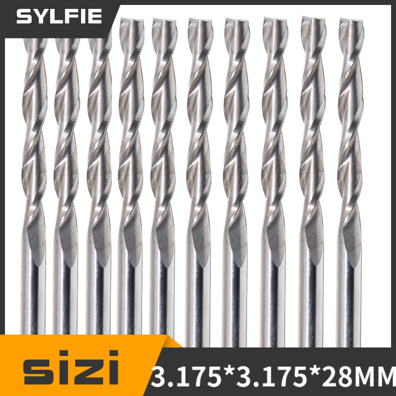 10pcs Double Flute Spiral Cutt - Woodworking Nc บทวิจารณ์และราคา