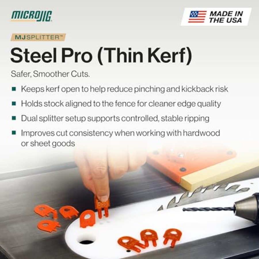 MJ SPLITTER Steel Pro Table Sa - Woodworking Kerf บทวิจารณ์และราคา