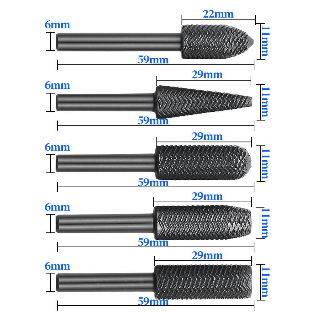5Pcs Double Cut Rotary Rasp Fi - Woodworking Files And Rasps บทวิจารณ์และราคา