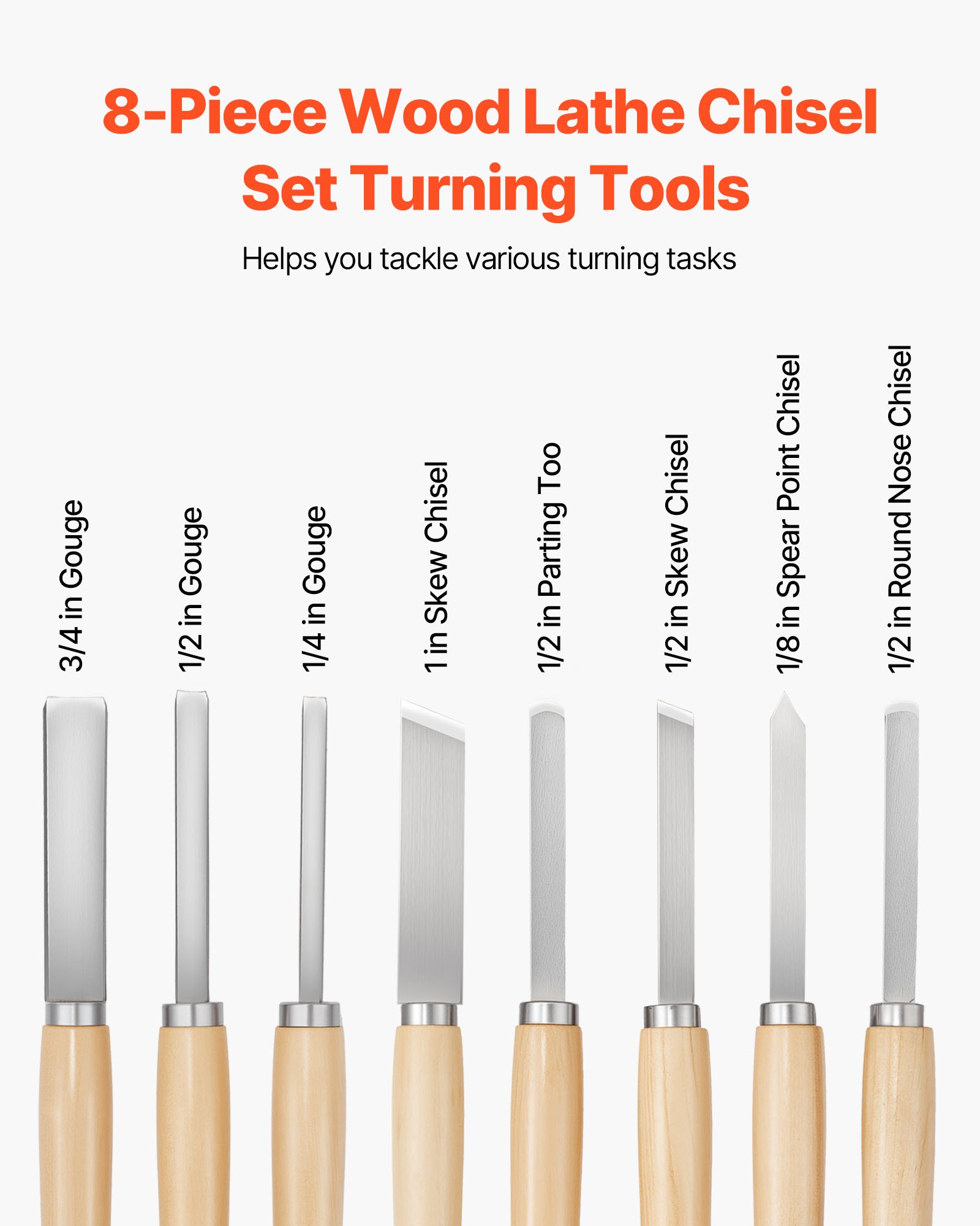 Wood Lathe Turning Tool Set, 8 - Skew Chisel Wood บทวิจารณ์และราคา