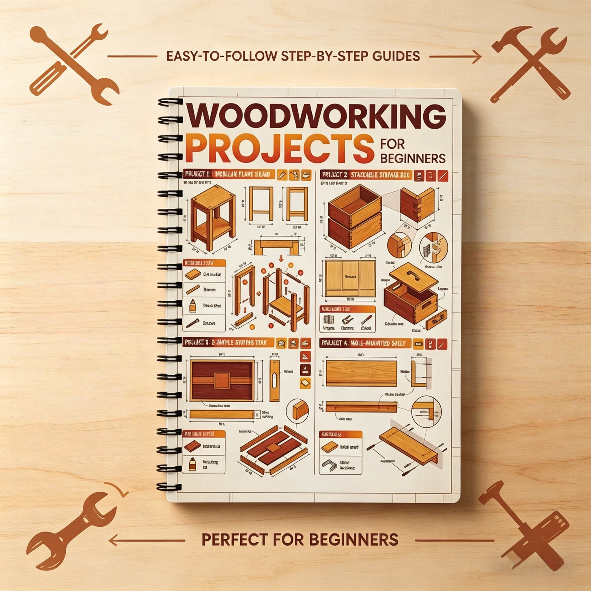 1pcs Spiral Bound Woodworking  - Woodworking Blueprint บทวิจารณ์และราคา