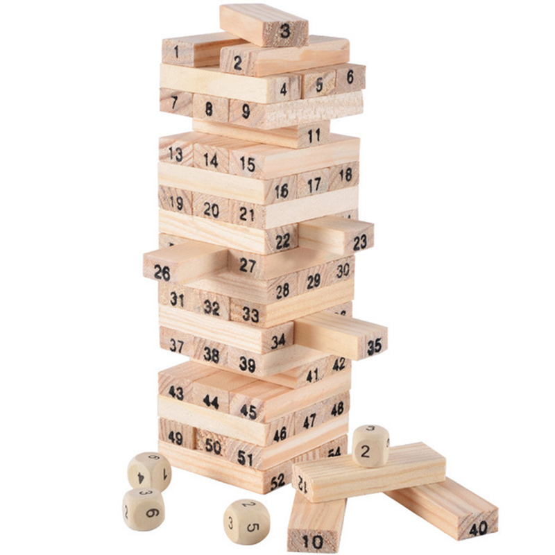 54Pcs Building Blocks Toy Funn - Woodworking Domino บทวิจารณ์และราคา