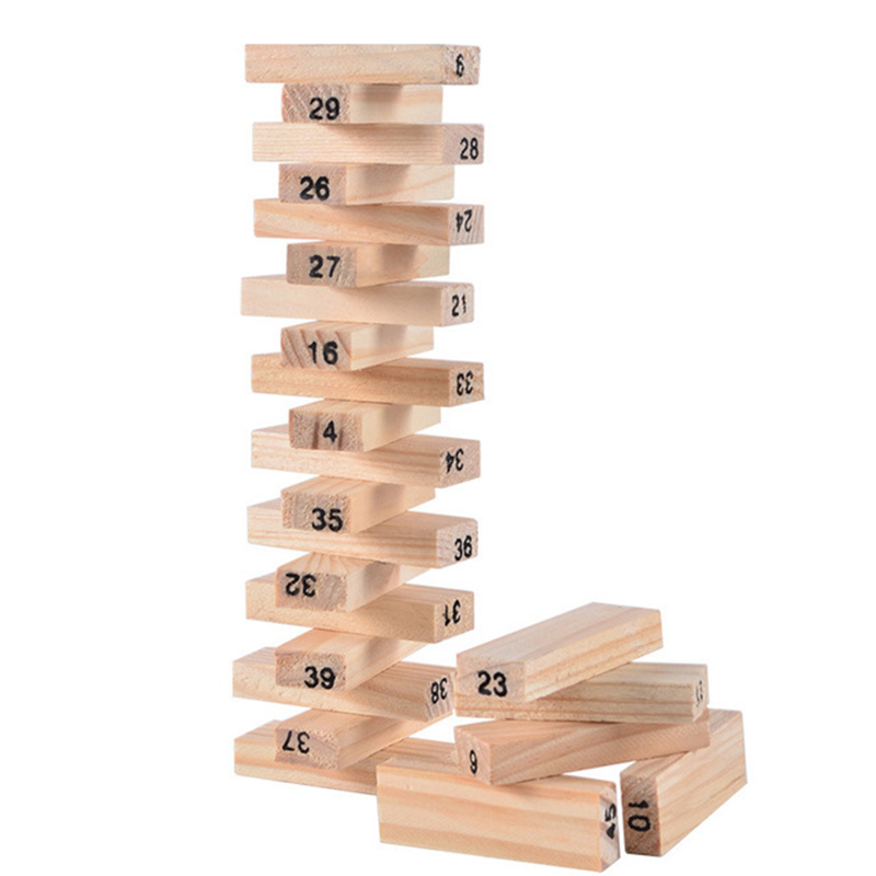54Pcs Building Blocks Toy Funn - Woodworking Domino บทวิจารณ์และราคา