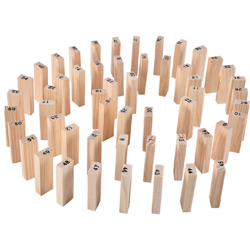 54Pcs Building Blocks Toy Funn - Woodworking Domino บทวิจารณ์และราคา