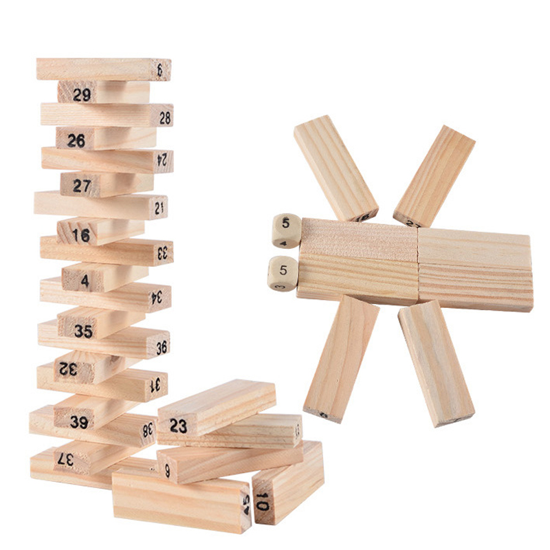 54Pcs Building Blocks Toy Funn - Woodworking Domino บทวิจารณ์และราคา