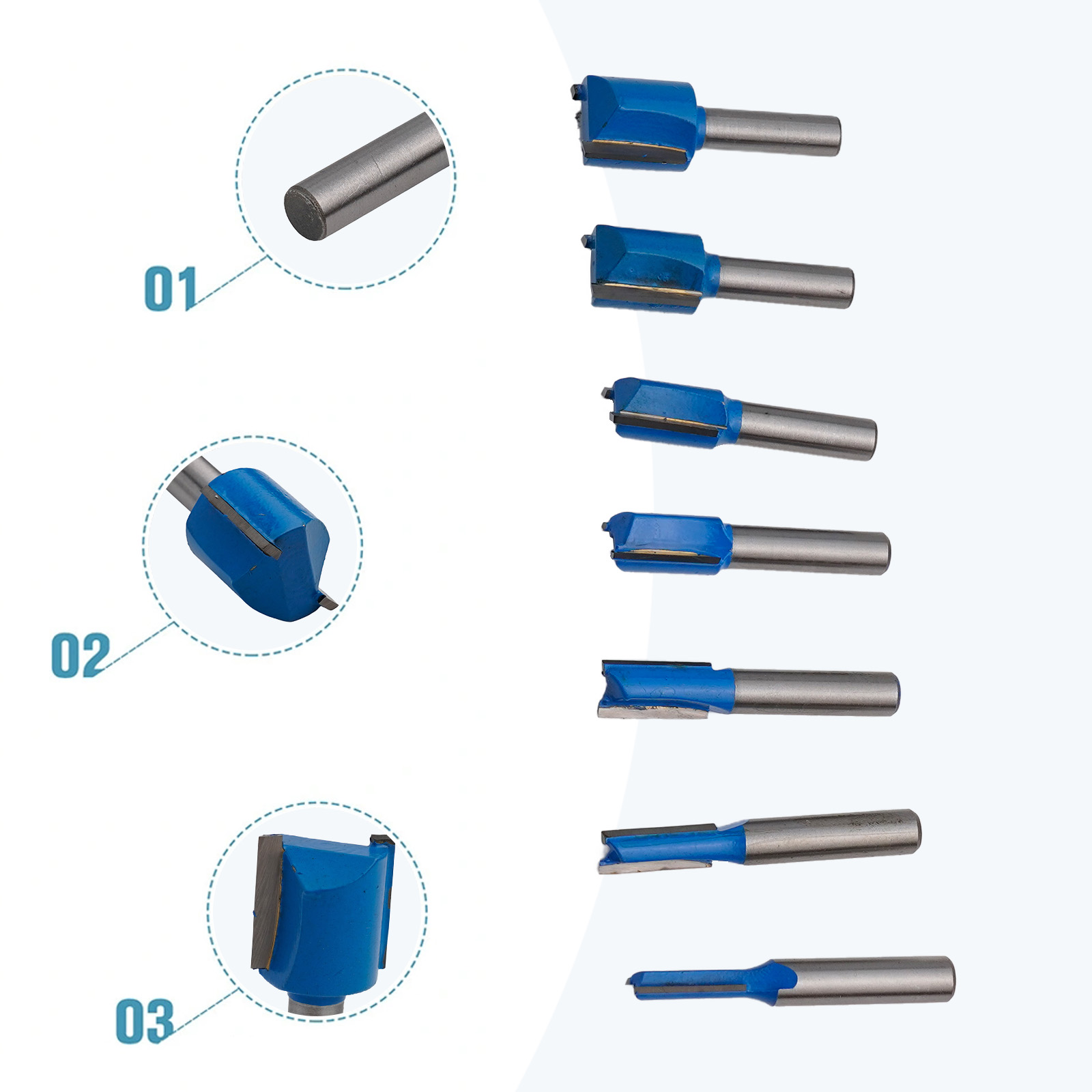 7pcs Milling Cutter Solid Hard - Woodworking Kickback บทวิจารณ์และราคา