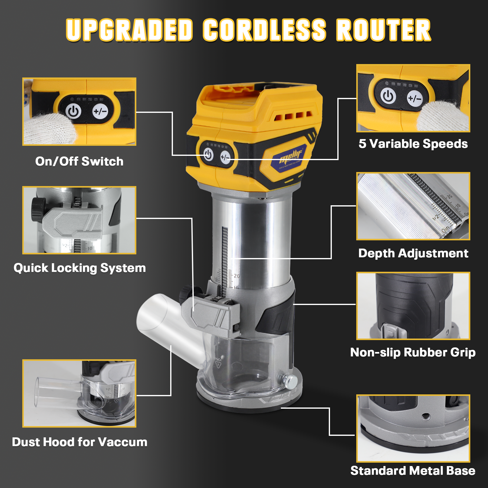 Mellif Cordless Compact Router - Router Plane Hand บทวิจารณ์และราคา