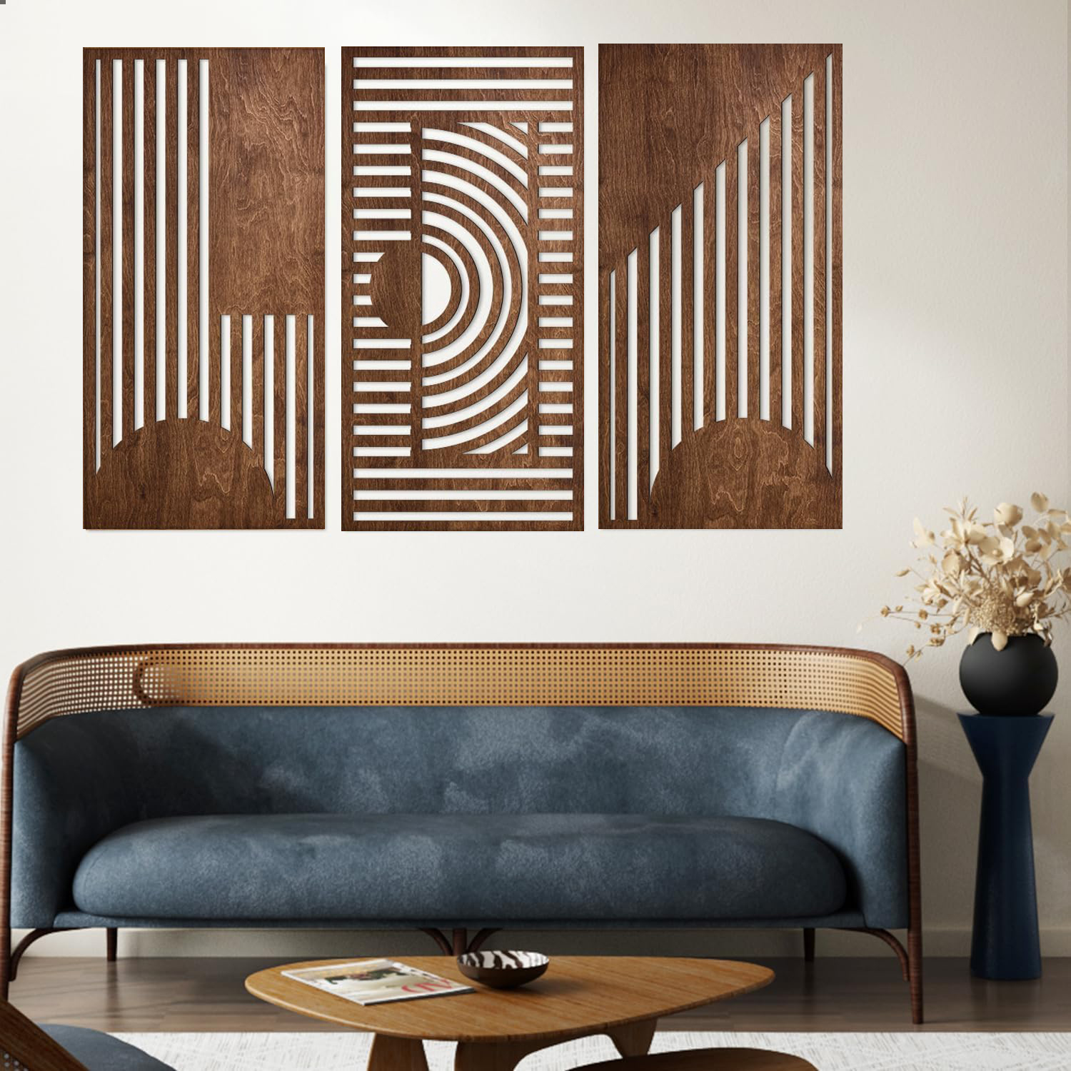 3 Pcs Geometric Wood Wall Art  - Woodworking Crafts บทวิจารณ์และราคา
