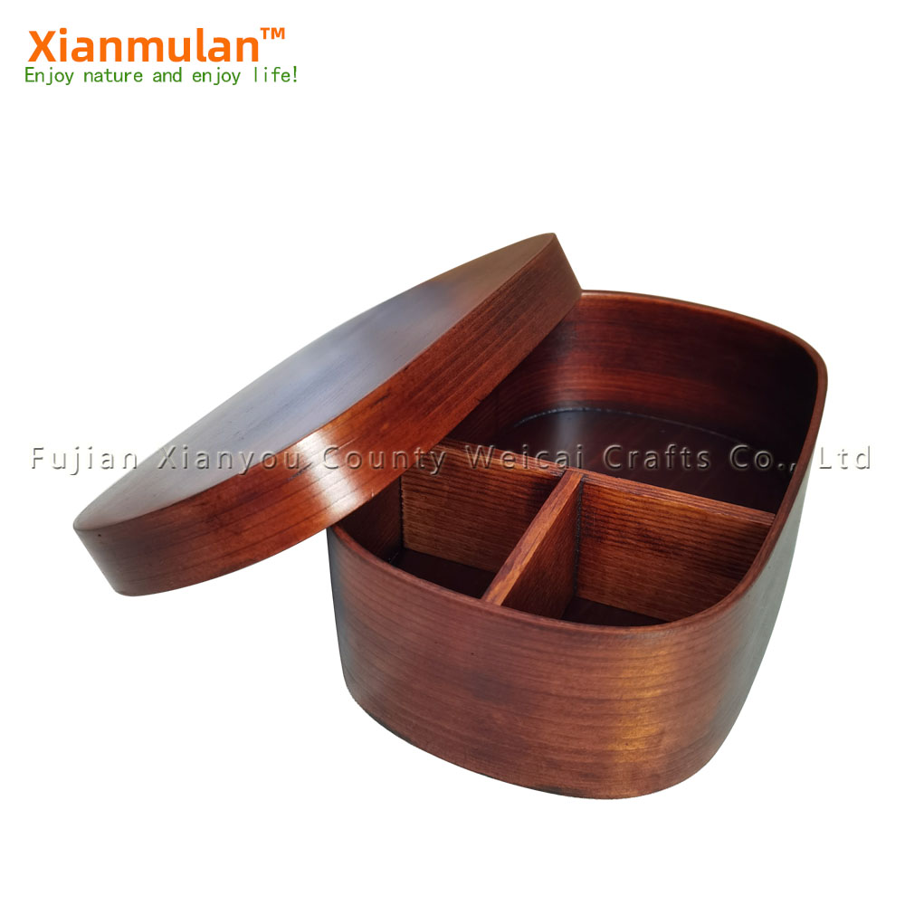 Natural Wooden Bento Box Squar - Woodworking Box บทวิจารณ์และราคา