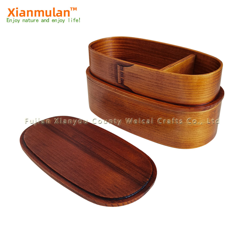 Natural Wooden Bento Box Squar - Woodworking Box บทวิจารณ์และราคา