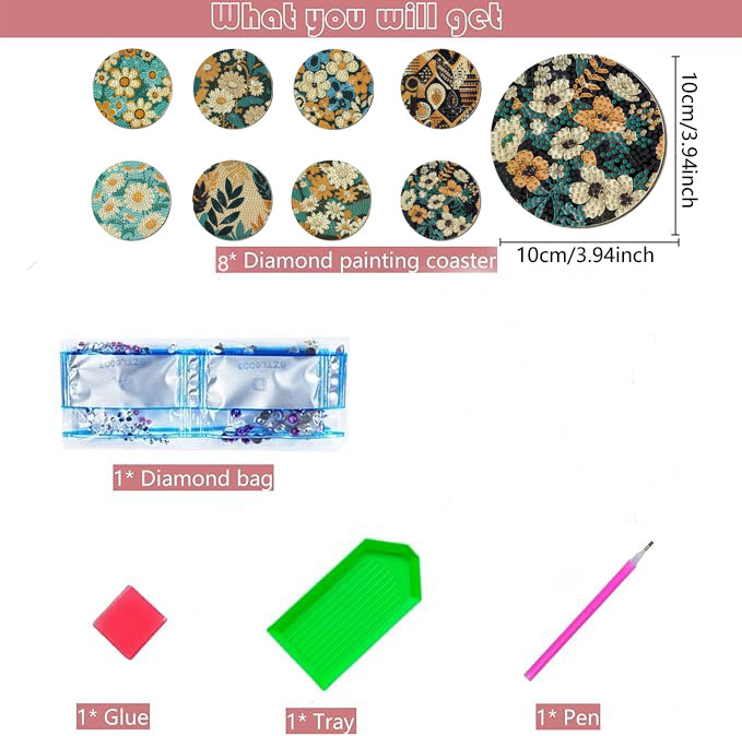 8 pieces DIY diamond Painting  - Woodworking Crafts บทวิจารณ์และราคา