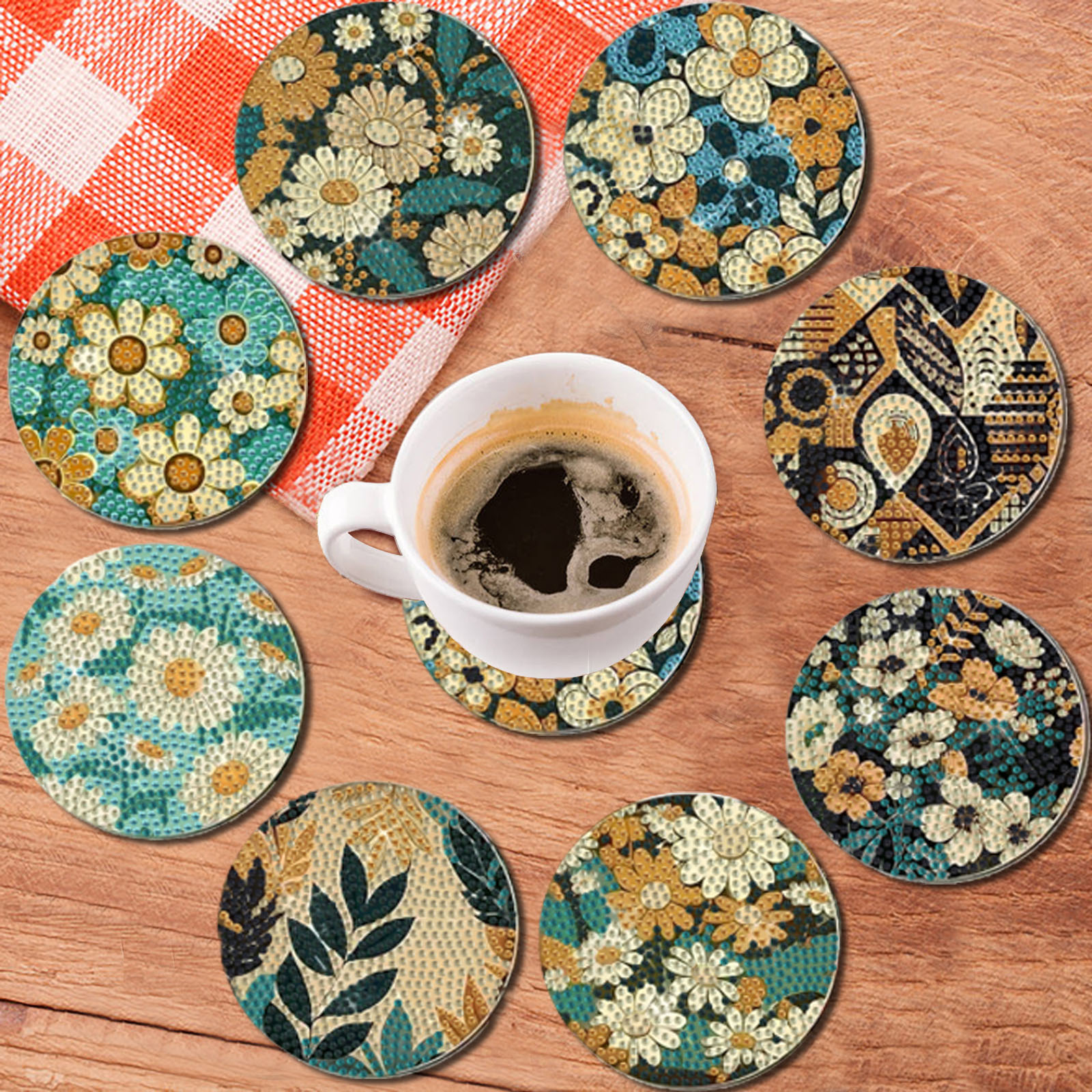 8 pieces DIY diamond Painting  - Woodworking Crafts บทวิจารณ์และราคา