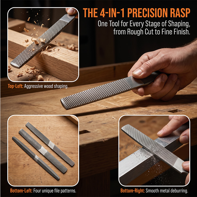 4 Way Wood Rasp File, 4 in 1 M - Woodworking Files And Rasps บทวิจารณ์และราคา
